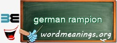 WordMeaning blackboard for german rampion